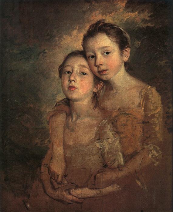 Thomas The Painter's Daughters with a Cat oil painting image